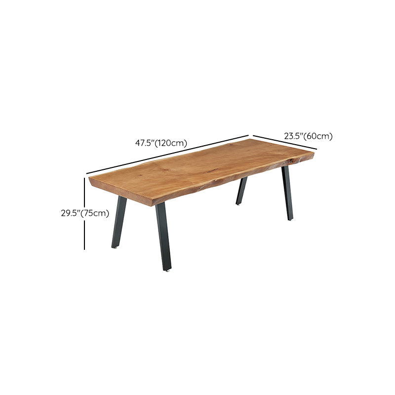Solid Wood Top Dining Table Modern Rectangle Table with 4 Legs - Clearhalo