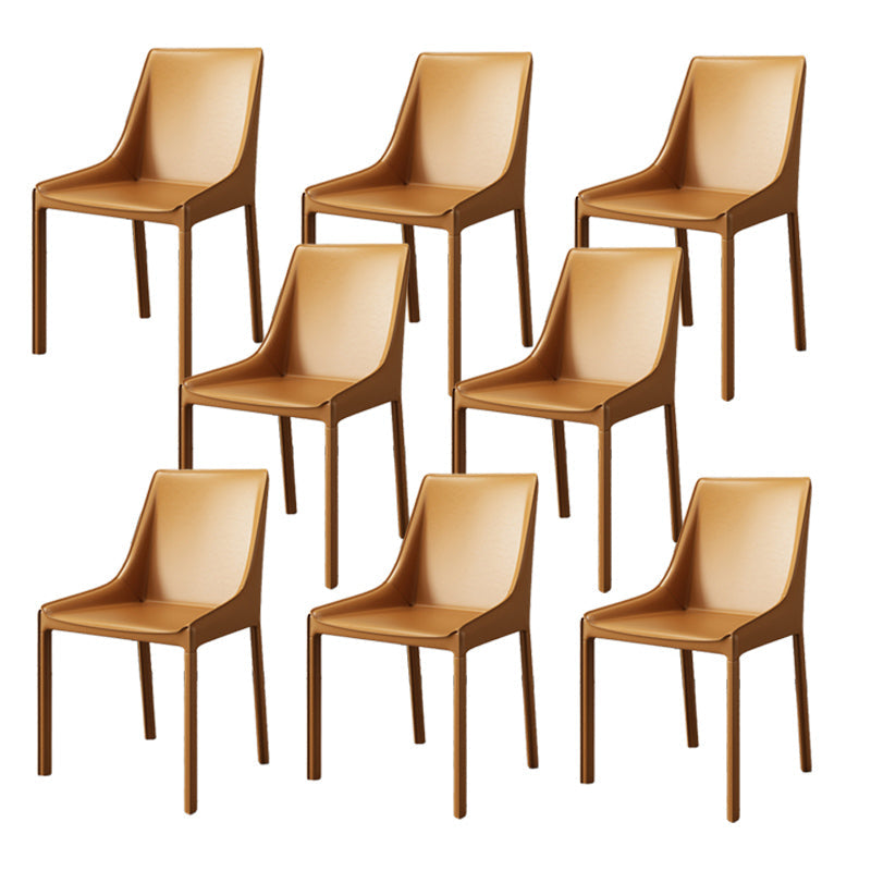 Contemporary Metal Dining Room Chair Arm Leather Side Chair for Dining Room