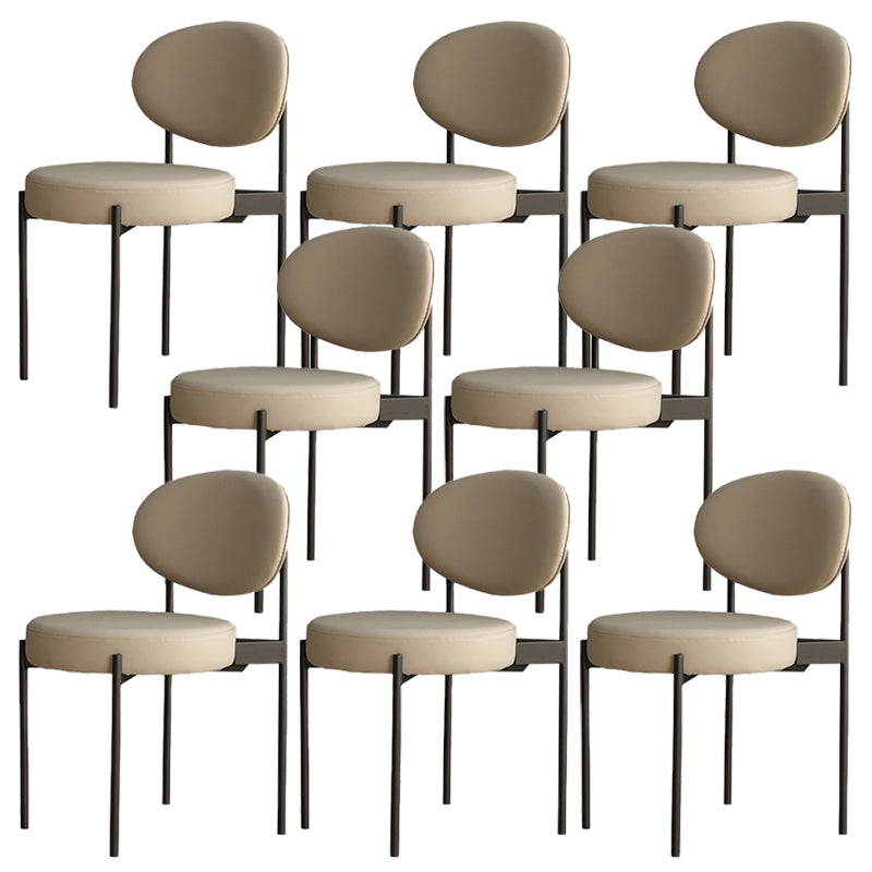 Industrial Metal Dining Room Chair Open Back Dining Side Chair Light Coffee 8 Piece Set Clearhalo 'Dining Chairs' 'Dining Tables & Seating' 'dining_chair' 'furn' 'furn_dining_chair' 'Furniture' 'Kitchen & Dining Furniture' 6129814