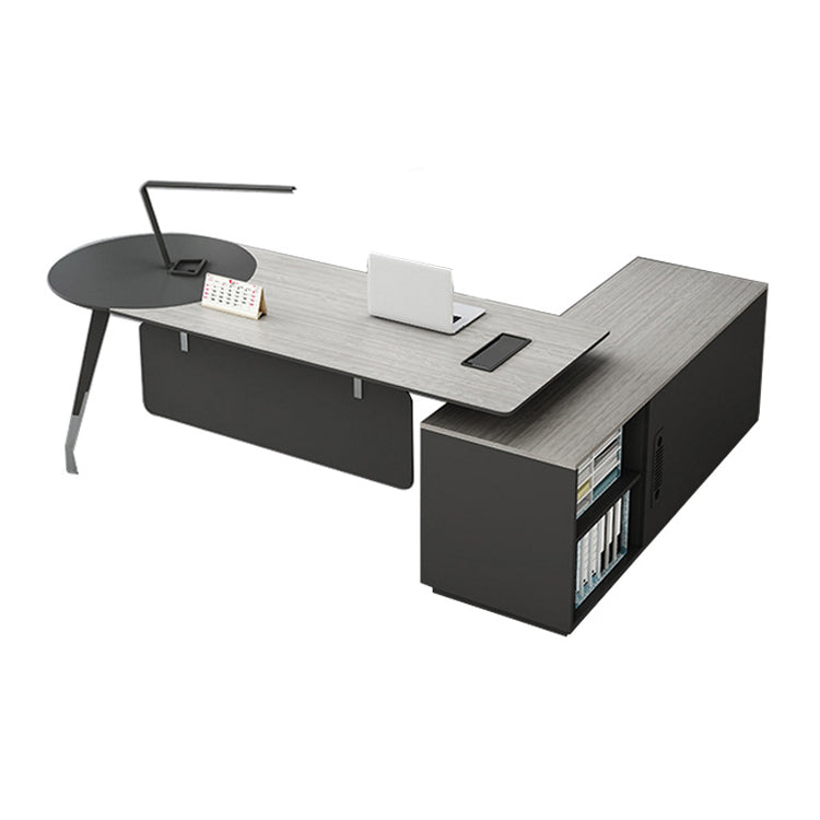 Zeitgenössischer Sockel Executive Desk Holz Office Desk mit Dateischrank