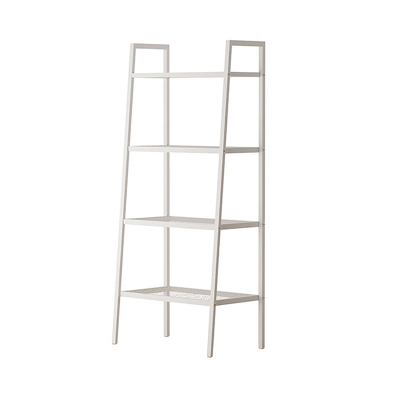 Contemporary Metal Bookshelf Ladder Shelf Bookcase for Study Room