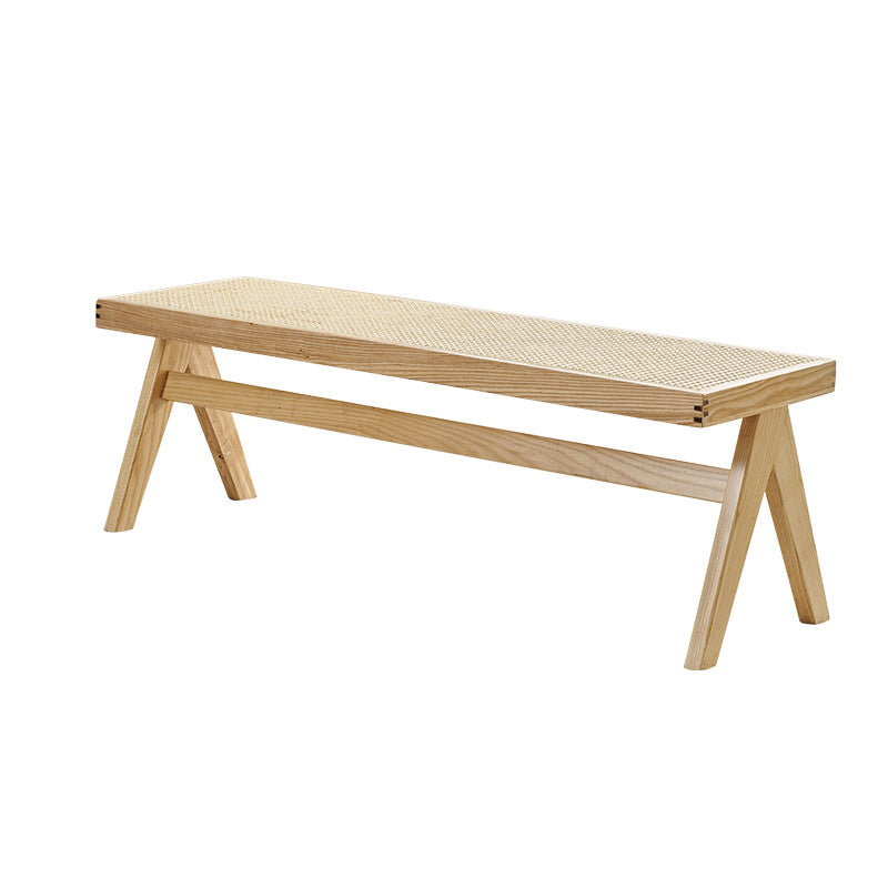 Tropical Entryway Bedroom Bench Solid Wood Seating Bench with Legs 47.2"L x 14.2"W x 15.7"H Natural Clearhalo 'Benches' 'Chairs & Seating' 'furn' 'furn_benches' 'Furniture' 'Living Room Furniture' 6131194