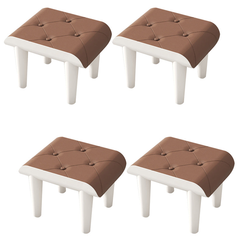 Faux Leather Pouf Whole Colored Modern Tufted Rectangle Stain Resistant Ottoman Coffee 4 Piece Set Clearhalo 'furn' 'furn_ottomans_poufs' 'Furniture' 'Living Room Furniture' 'Ottomans & Poufs' 'ottomans_poufs' 6131388