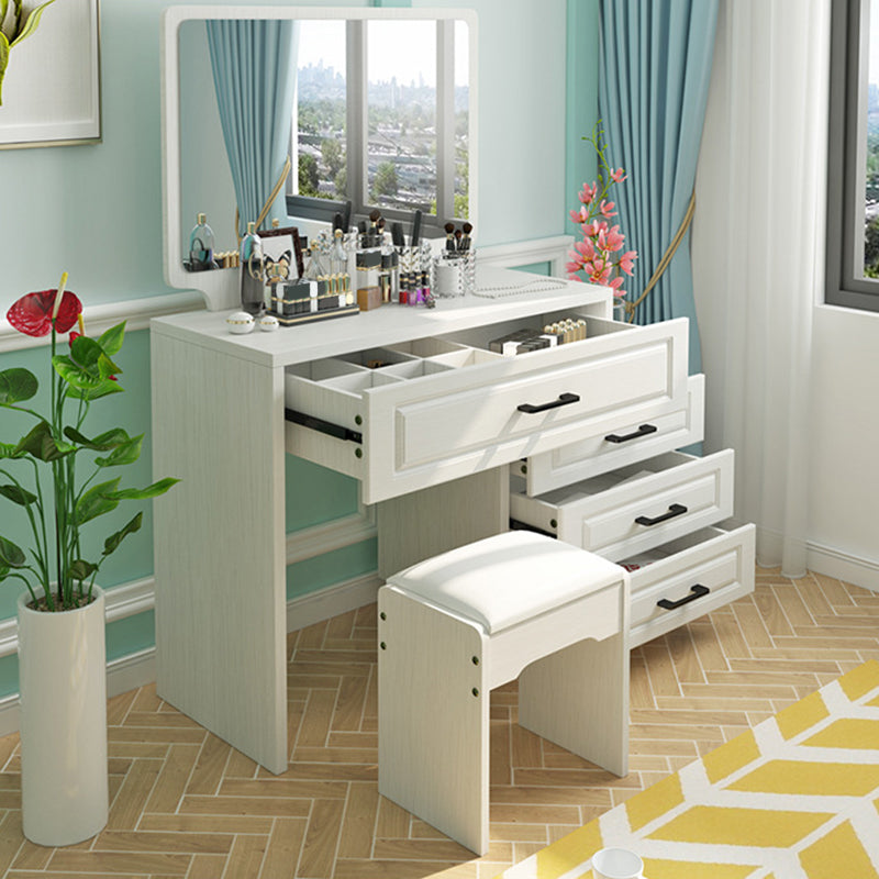 Wit Mirrored ijdelheid slaapkamer make-up ijdelheid 3-delige tafel set