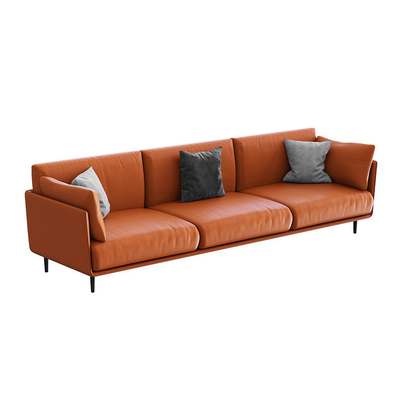 Kunstleder Orangensofa Kissen Oberarmsofa mit Metallbeinen