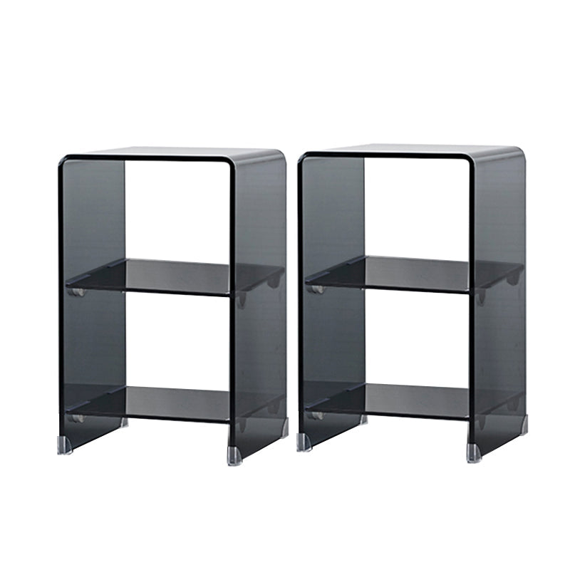 Moderno tavolo da tavolo da tavolo laterale in vetro quadrato in vetro per soggiorno