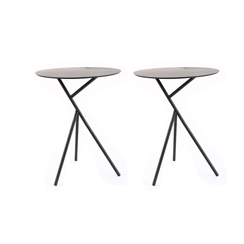 Modern Simple Iron Round Side Table Dia 17.7" 3 Legs End Table