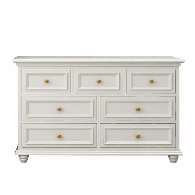 Glam Solid Wood Storage Chest Bedroom White Chest with Drawers