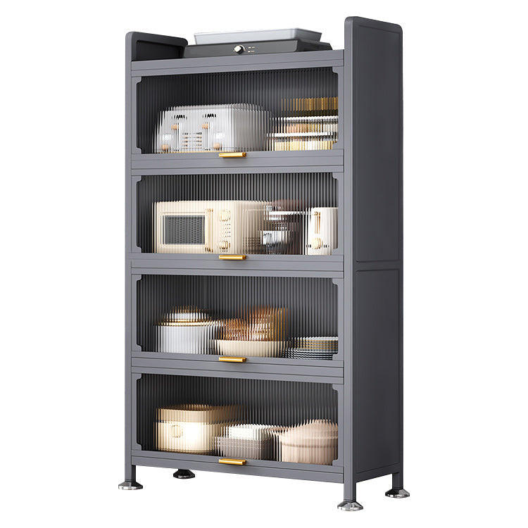 Metal Contemporary Dining Server Black Sideboard Table for Dining Room 31"L x 13"W x 57"H Clearhalo 'buffet_sideboard' 'Buffets & Sideboards' 'furn' 'furn_buffet_sideboard' 'Furniture' 'Kitchen & Dining Furniture' 6139088