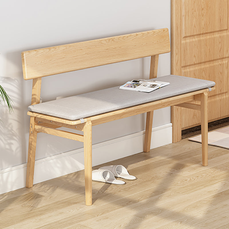 Back Included Bench, 29.5"H Dining Bench with Solid Wood Frame 55"L x 15"W x 30"H Natural Clearhalo 'Benches' 'Chairs & Seating' 'furn' 'furn_benches' 'Furniture' 'Living Room Furniture' 6140671