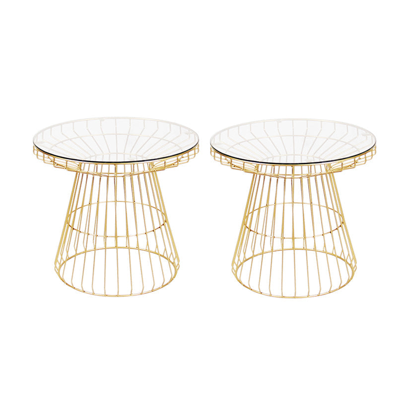 Mesa redonda de vidrio de estilo moderno dié Dia de 19.7 pulgadas