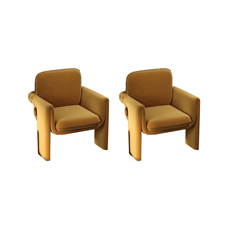 35.43" High Velvet Armless Chair Solid Wood Frame Chair for Living Room Orange 2 Piece Set Clearhalo 'Accent Chairs' 'accent_chairs' 'Chairs & Seating' 'furn' 'furn_accent_chairs' 'Furniture' 'Living Room Furniture' 6142112