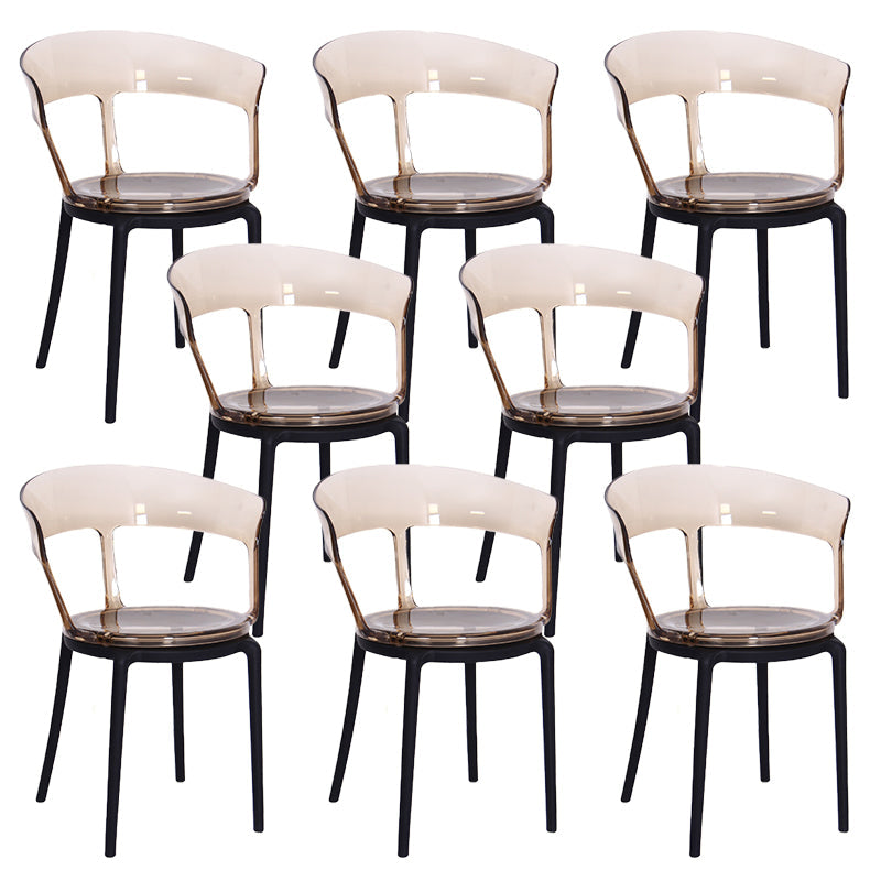 Contemporary Style Arm Chair Open Back Side Plastic Chair for Dining Room