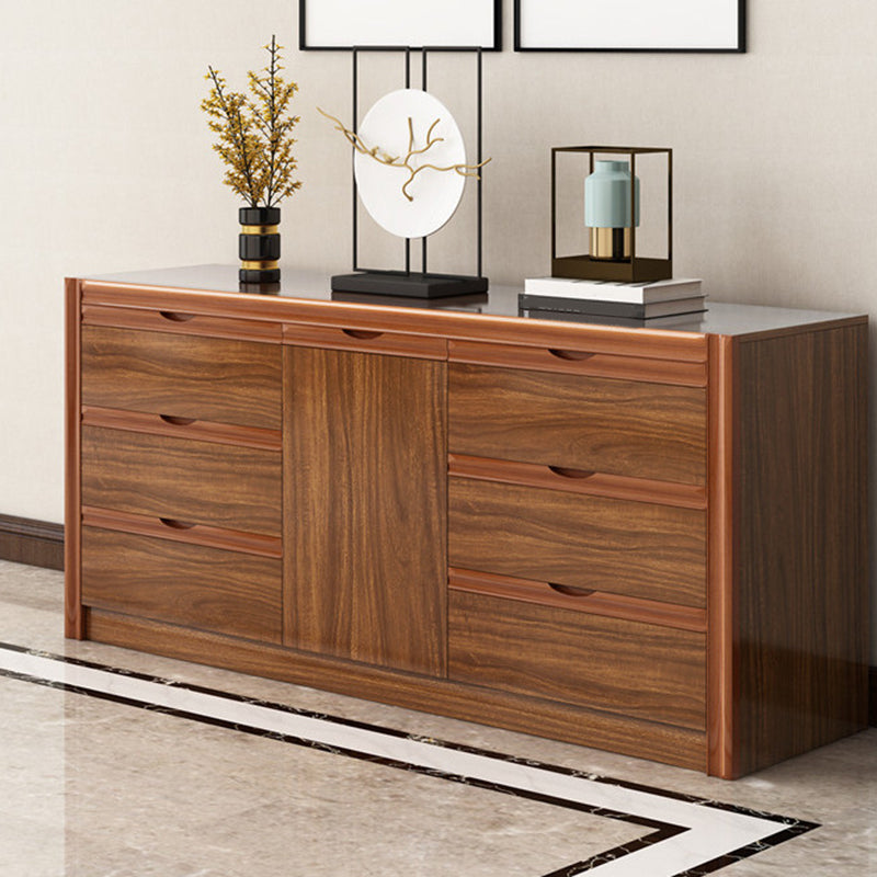 Contemporary Storage Chest Bedroom Chest in Brown with Drawers
