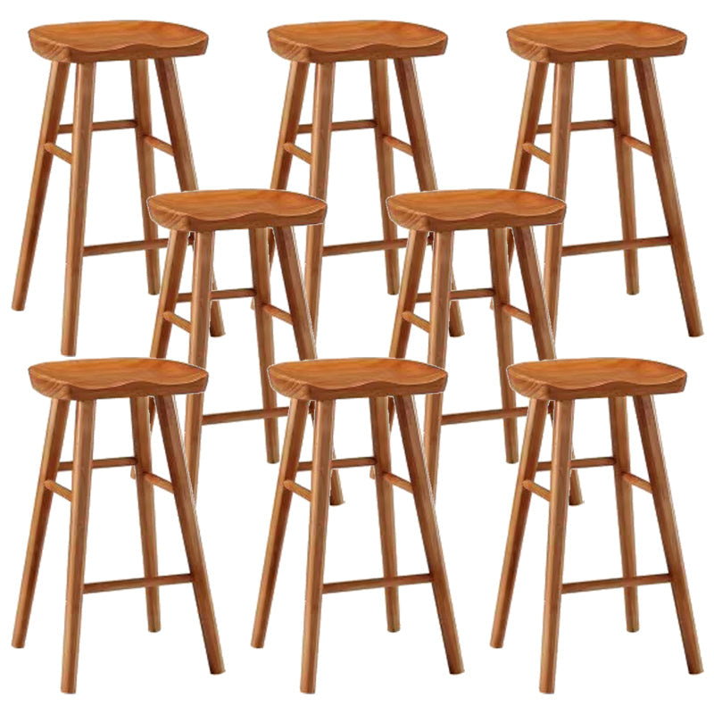 Tabouret de comptoir industriel en bois massif selles de bar dos sans 4 jambes avec 4 jambes