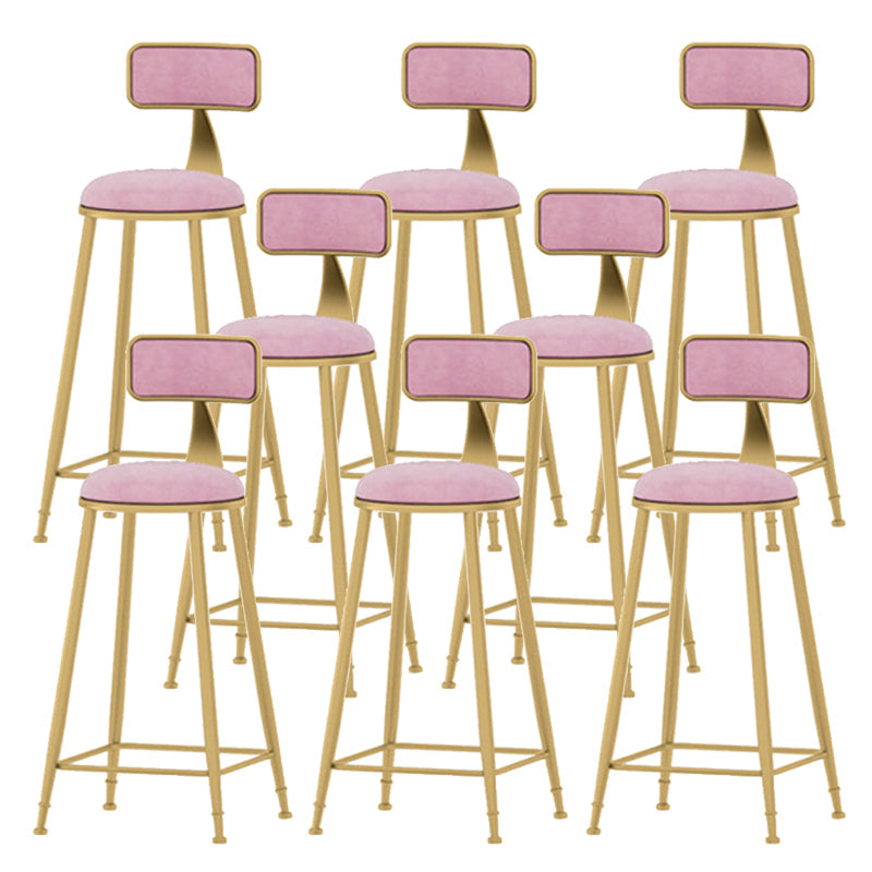 Tabouret de comptoir de style scandinave en velours rond avec repose-pieds