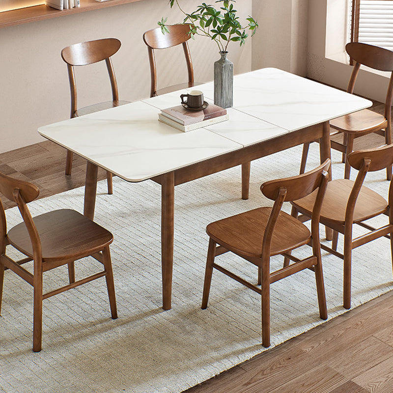 Tabla fija de rectángulo Mesa de comedor de piedra sinterizada extensible