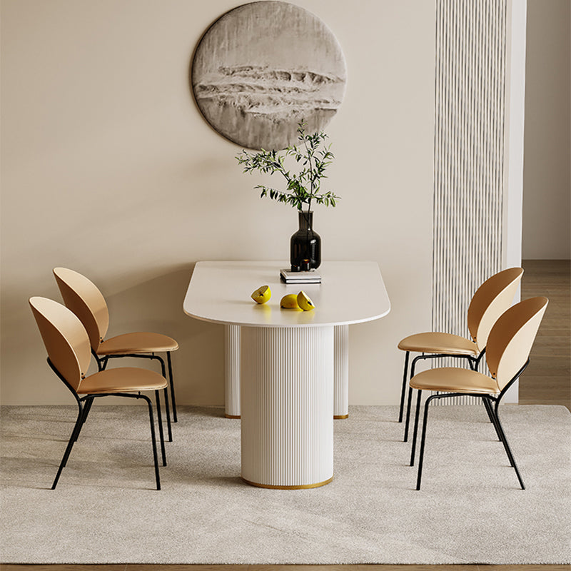 Table ardoise et métal glamour restaurant simple table à manger blanche