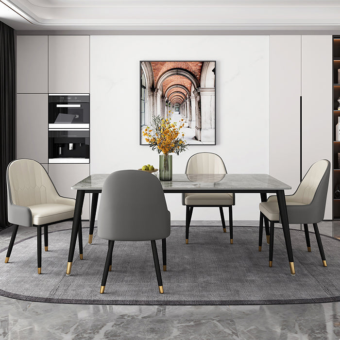 Metalen en leistafelglamstijl Home rechthoekige eettafel