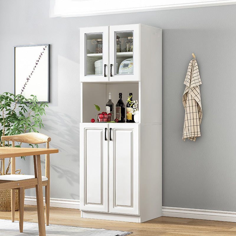 Serveur d'étagères réglables blanches 69,9 "H crédinza en bois d'ingénierie avec porte en verre