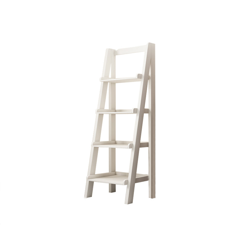 4 étagères bibliothèque moderne Ladder en bois Open Backshelf, 14.2 "W x 55.1" H