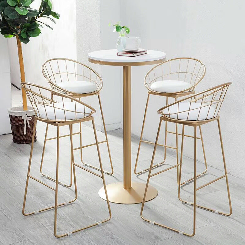 Glam Wood Bar Table Set 1/2/3/5 Pieces Round Counter Set for Home Use 5 Pieces: Table, 4 Stools Clearhalo 'Bar Furniture' 'furn' 'furn_home_bar_bar_sets' 'Furniture' 'Home Bars & Bar Sets' 'home_bar_bar_sets' 'Kitchen & Dining Furniture' 6158478