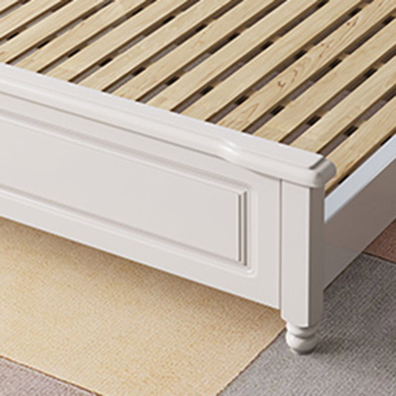 Contemporary White Wood Arched Standard Bed, Panel Headboard Bed Clearhalo 'Bedroom Furniture' 'Beds' 'furn' 'furn_beds' 'Furniture' 6159053