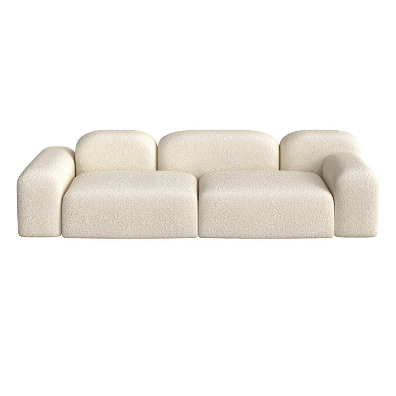 Contemporary Fabric Settee Square Tight Back Arm Sofa Standard Sofa