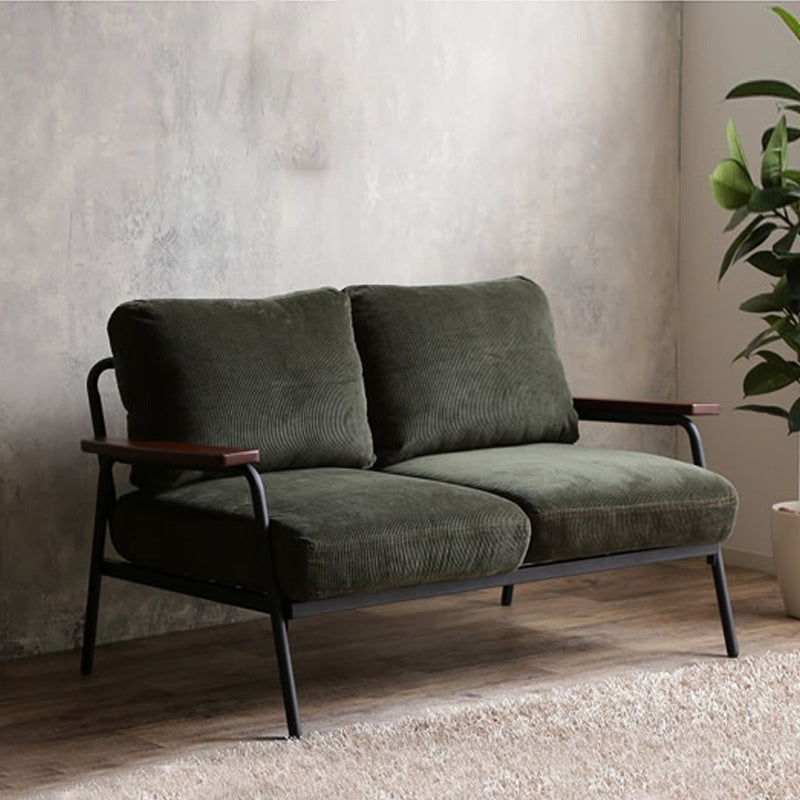 Contemporary Square Arm Sofa Cushions Standard Settee for Apartment