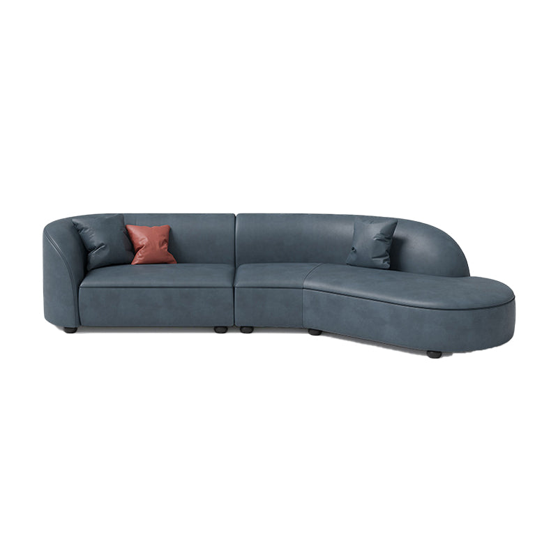 Contemporary Fabric/Faux Leather Seating Tight Back Sofa for Living Room 134"L x 65"W x 28"H Faux Leather Clearhalo 'furn' 'furn_sofas' 'Furniture' 'Living Room Furniture' 'Sofa' 'sofas' 6159672