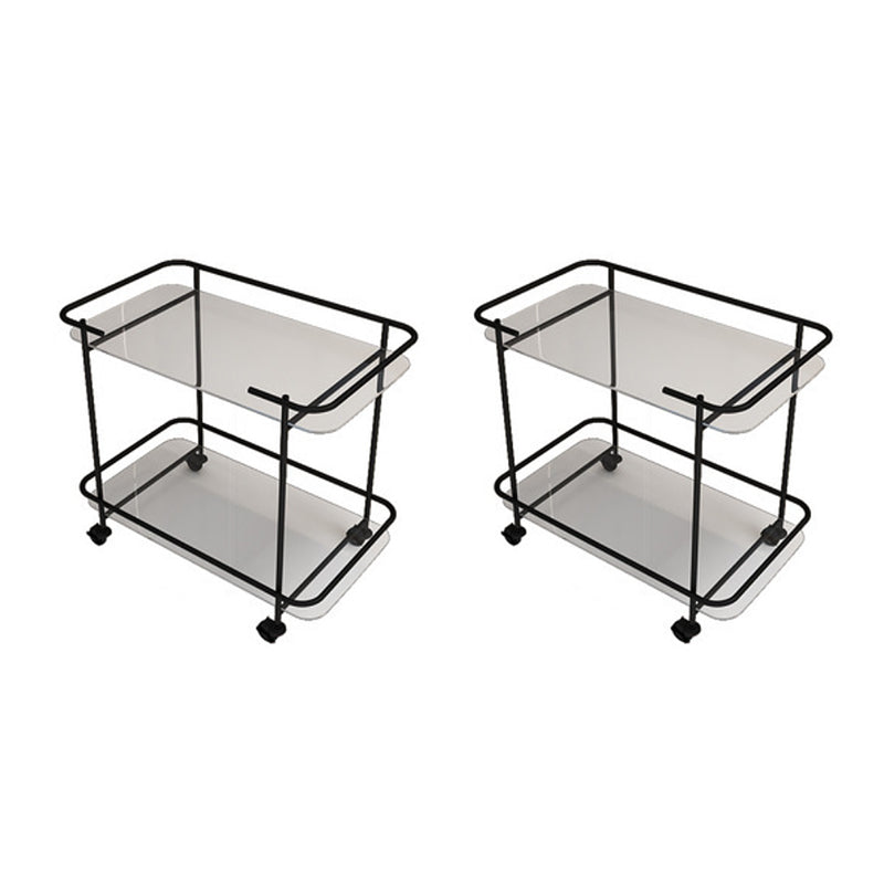 Mesa final de vidrio contemporánea con estante de ruedas incluye 25.6 "W Mesa auxiliar