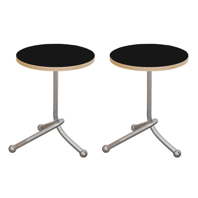 Mesa de 3 patas de acero moderna Dia de 11 "Mesa de noche de madera de madera