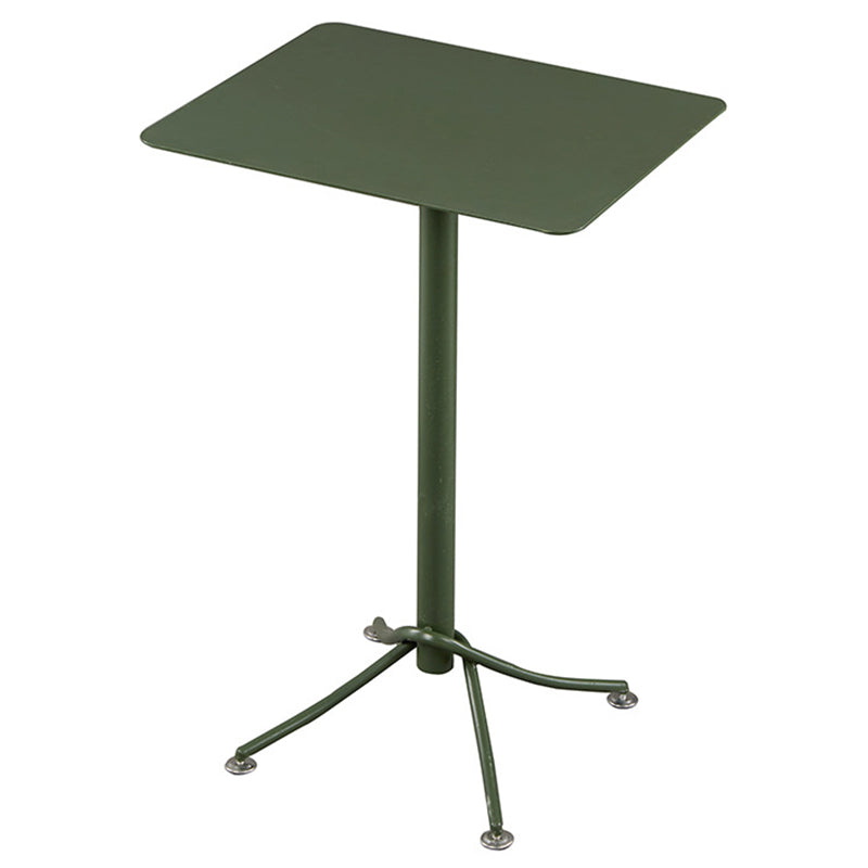 Industrial Outdoor Bar Height Table Metal Bar Table with Pedestal Army Green Rectangular Without Chairs Clearhalo 'Bar Furniture' 'Bar Tables' 'bar_tables' 'furn' 'furn_bar_tables' 'Furniture' 'Kitchen & Dining Furniture' 6162493