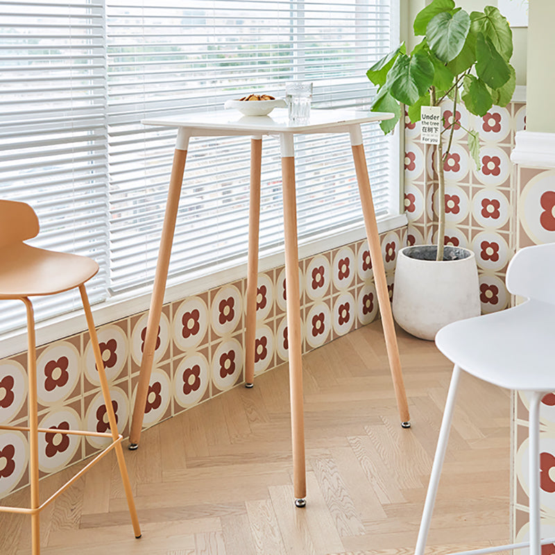 Beech Solid Wood Legs Bar Table Glam Round and Square Bar Table