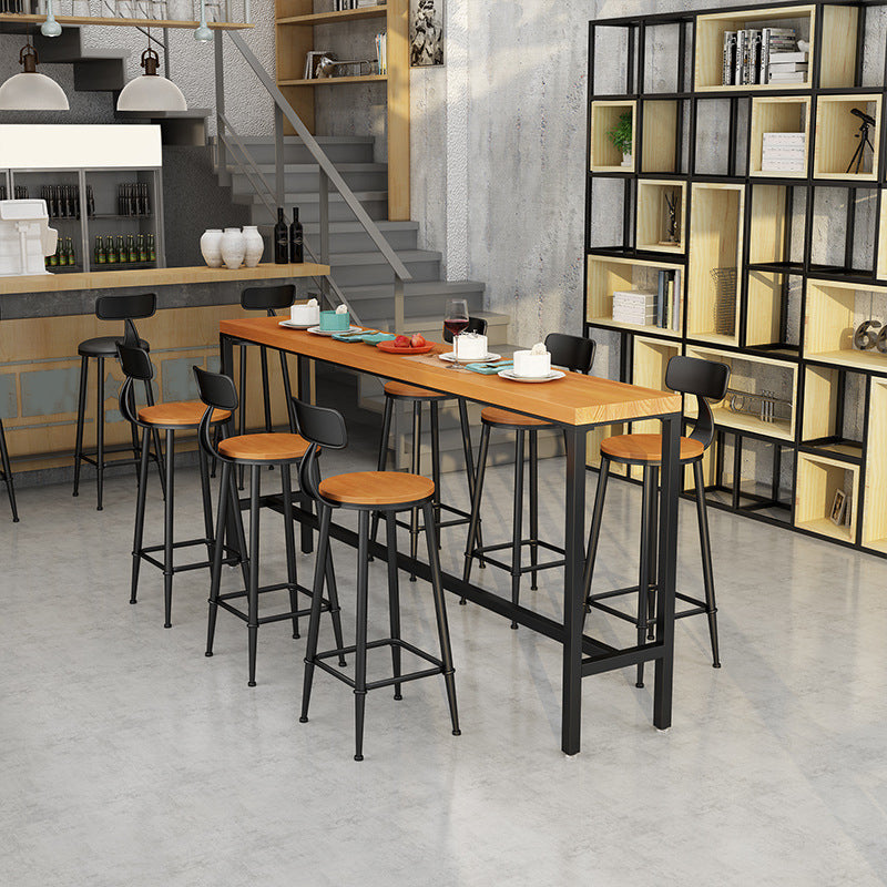 Contemporary Bar Table Rectangle Solid Wood Pub Table for Indoor Use 102.4"L x 15.7"W x 41.3"H Without Chairs Clearhalo 'Bar Furniture' 'Bar Tables' 'bar_tables' 'furn' 'furn_bar_tables' 'Furniture' 'Kitchen & Dining Furniture' 6163091