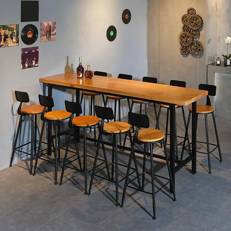 Industrial Bar Table Rectangle Solid Wood Bar Height Pub Table for Indoor 110.2"L x 23.6"W x 41.3"H Without Chairs Clearhalo 'Bar Furniture' 'Bar Tables' 'bar_tables' 'furn' 'furn_bar_tables' 'Furniture' 'Kitchen & Dining Furniture' 6163158