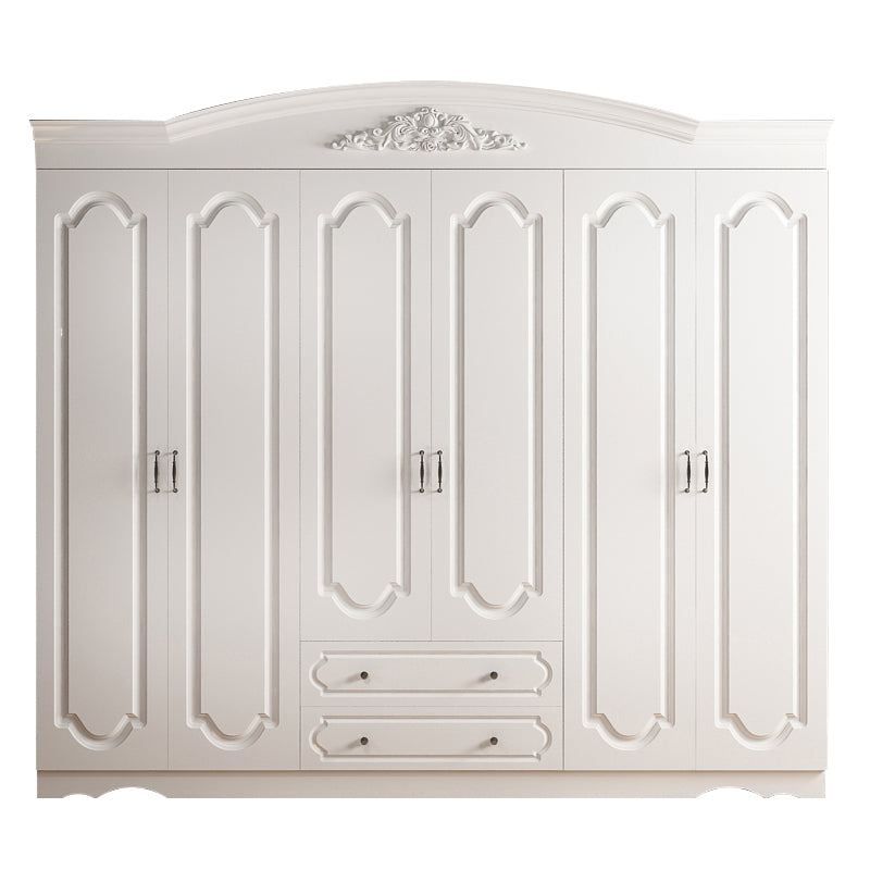 Engineered Wood Cabinet with 2 Drawers French Country White Wardrobe for Home 6 Clearhalo 'Armoires & Wardrobes' 'armoires_wardrobes' 'Bedroom Furniture' 'furn' 'furn_armoires_wardrobes' 'Furniture' 6165903