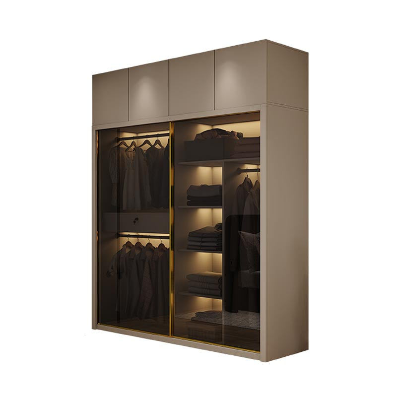 Varilla de tela de vestuario de vidrio de estilo moderno incluye armario de vestuario con 1-drawer