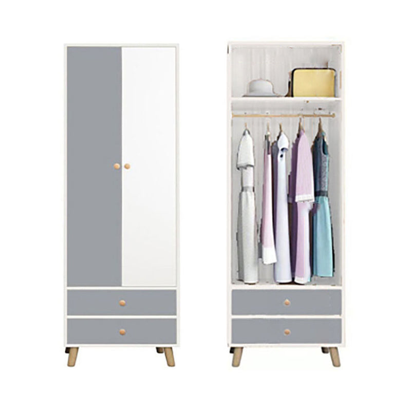 Armadio in legno ingegnerizzato bianco per mobile moderno camera da letto con gambe