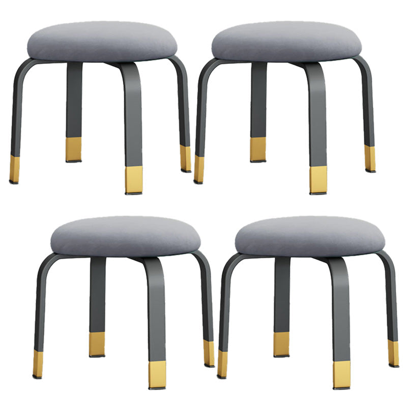 Black Modern Standard Pure Color Water Resistant Round Indoor Standard Grey 4 Piece Set Clearhalo 'furn' 'furn_ottomans_poufs' 'Furniture' 'Living Room Furniture' 'Ottomans & Poufs' 'ottomans_poufs' 6168618