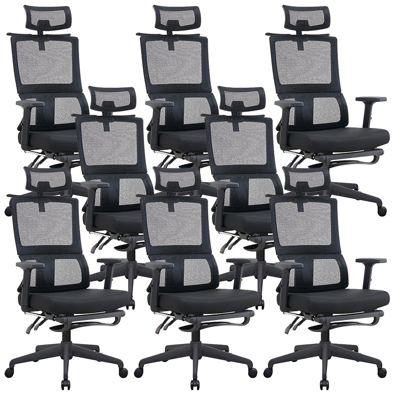 Contemporary High Back Office Chair Mesh Computer Chair Ergonomic Task Chair Black 8 Piece Set Clearhalo 'furn' 'furn_office_chair' 'Furniture' 'Office Chairs' 'Office Furniture' 'office_chair' 6173123