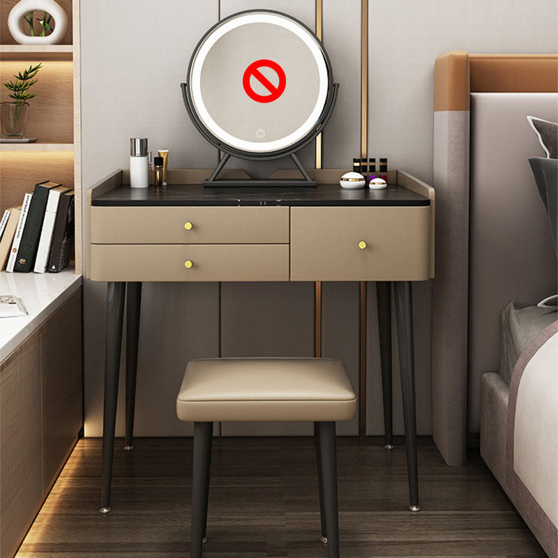 Hedendaagse houten ijdelheid kleedtafel leisteen top make -up make -up ijdelheid set