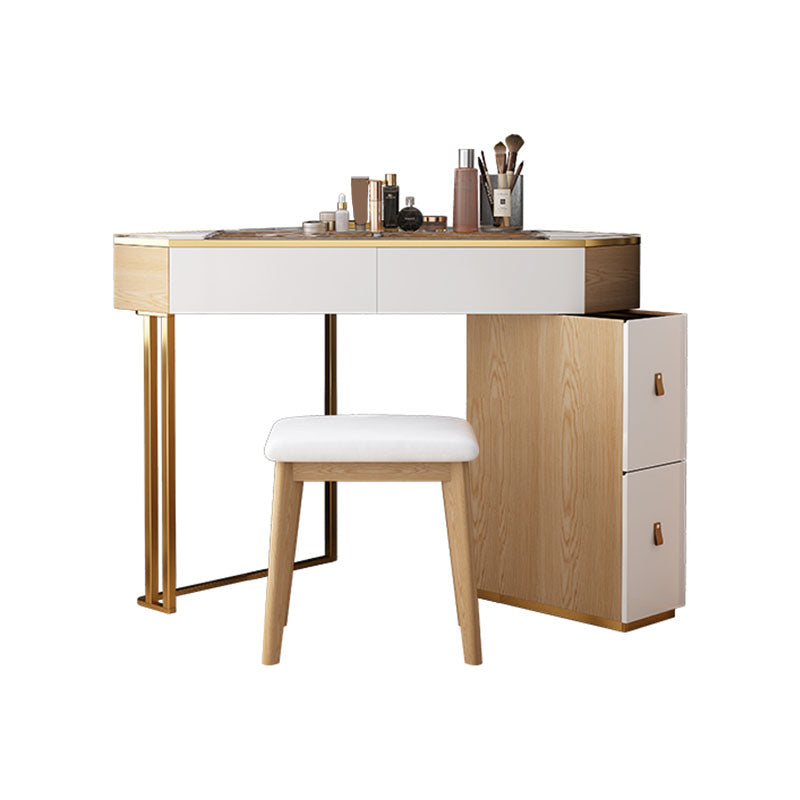 Skandinavisches Holz-Make-up Eitelkeit 4 Schubladen Eitelkeitsveredeltisch