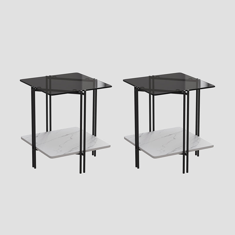 Tabla de esquina cuadrada moderna 4 Pats Table lateral con almacenamiento