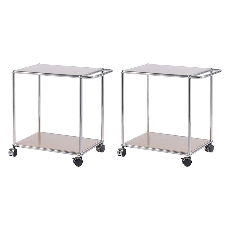 Mesa de extremo rectangular simple contemporánea con ruedas de casa de 1 estante 23.2 "de altura