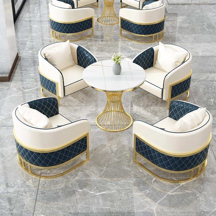Glam Fintered Stone Dining Set Round 1/2/3/4/5 Pièces Pièces Table de table pour usage domestique