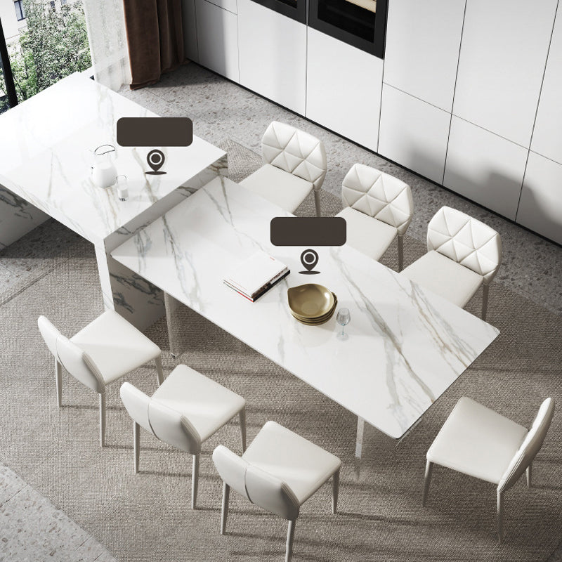 Ensemble de table rectangle de style contemporain 1/4/5/6/8 Pièces Pièces Ensemble pour Utilisation à domicile