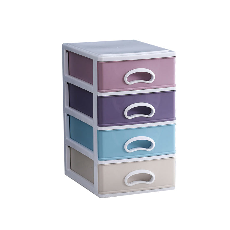 Plastic Contemporary File Cabinet Vertical File Cabinet with Drawers 9.8"L x 13.4"W x 16.1"H Light Purple Clearhalo 'Filing Cabinets' 'filling_cabinets' 'furn' 'furn_filling_cabinets' 'Furniture' 'Office Furniture' 6184173