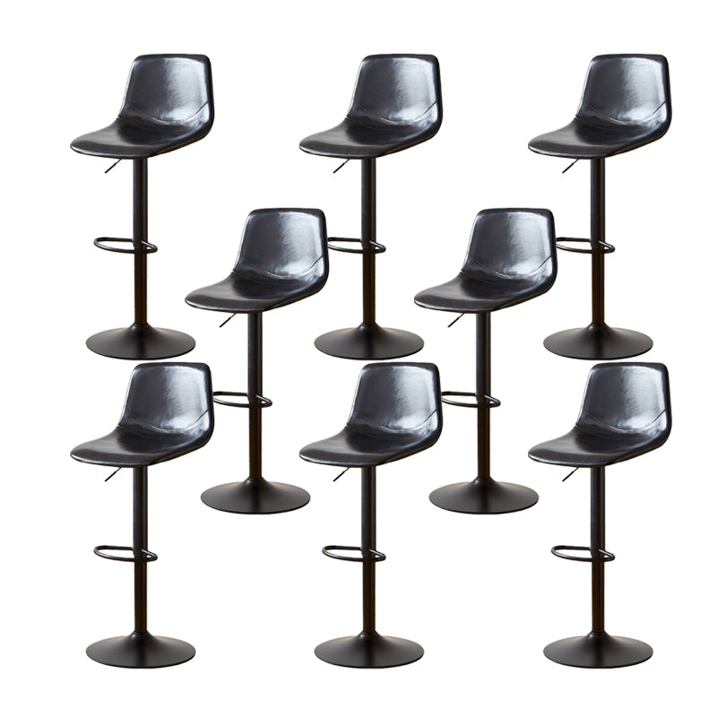 Industrielle Rückenlehne Armless Counter Stool Eisen einstellbarer Barhocker mit Lederkissen