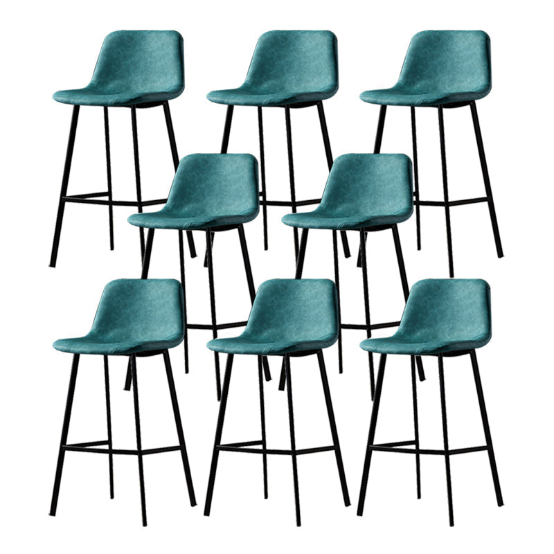 Tabouret de dos en cuir en cuir en cuir industriel avec coussin